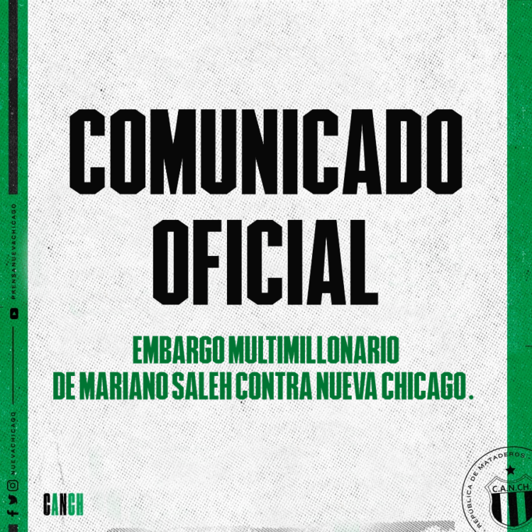 EMBARGO MULTIMILLONARIO DE MARIANO SALEH CONTRA NUEVA CHICAGO.